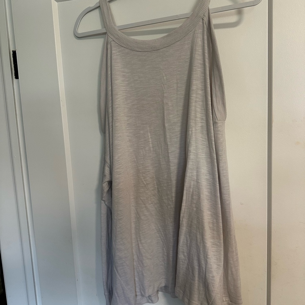 American Eagle Outfitters Light Gray Off The Shoulder Top